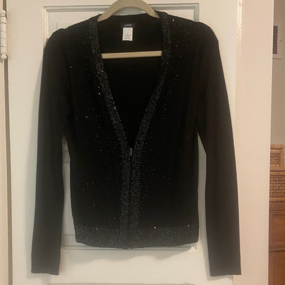 J. Crew Black Sequin Cardigan